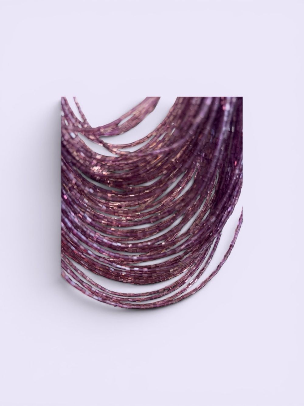 Purple Multi-Strand Beaded Necklace - Elegant Women's Jewelry - Picture 2 of 4